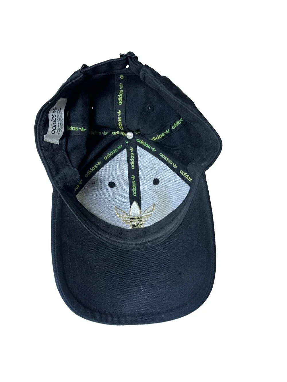 adidas Originals Trefoil Logo Black Adjustable Strapback Baseball Cap, One Size